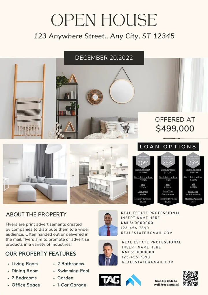 TAG co-branded open house flyer template